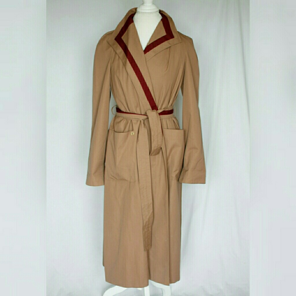 Vintage 70s Etienne Aigner Trench Coat Camel Tan w